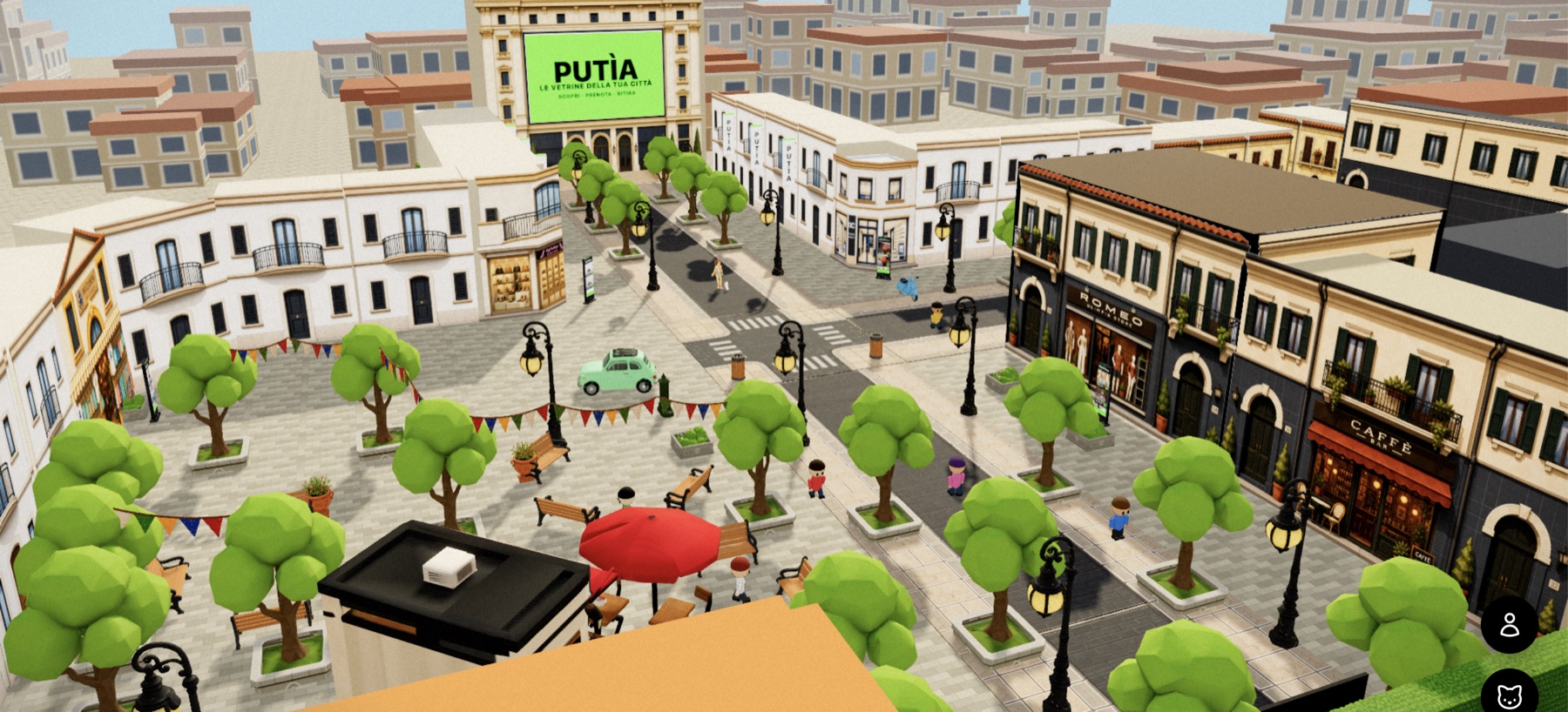 Putia World: la piazza del quartiere vista dall'alto