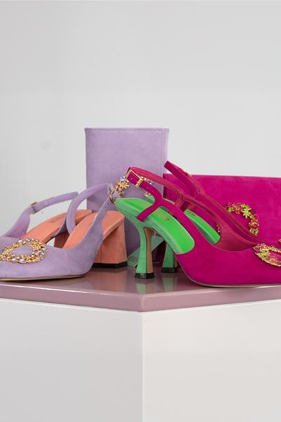 Scarpe glamour Fucsia Menbur in nabuk