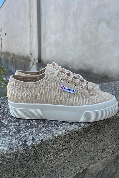 Superga platform rafia