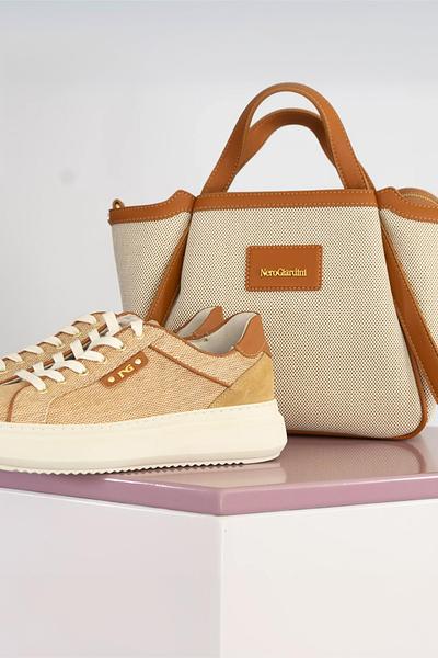 Sneakers Nero Giardini in Pelle e Tela