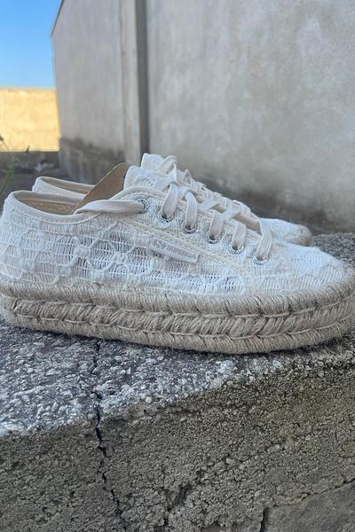 Superga platform ricamata
