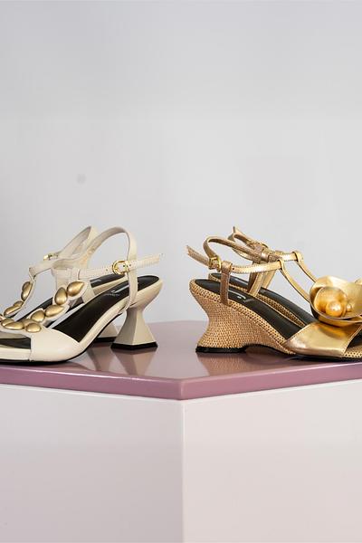 Sandali Jeannot in pelle glam